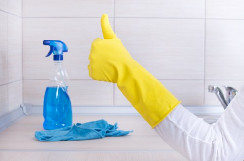 Professional pressure washing equipment cleaning concrete floor